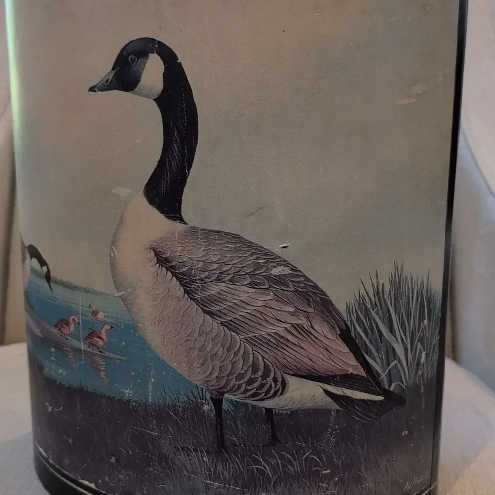 Vintage Cardboard Molded Paper Goose Waste Bin